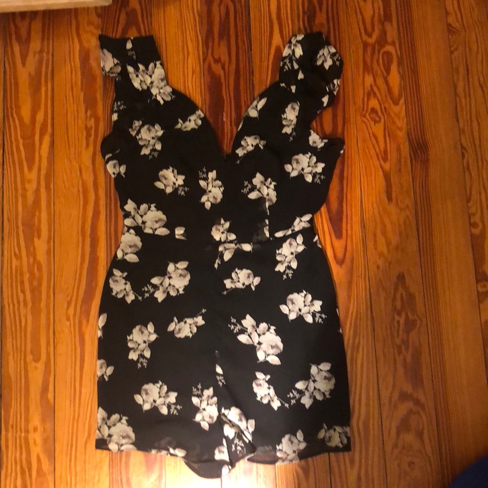 Urban Outfitters Kimchi Blue Black Floral Romper